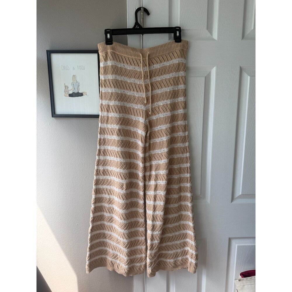 Aerie Tan/White Knit Pants